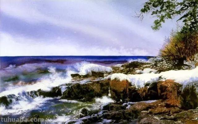用水彩画出来的风景画，比真实的风景还要美丽