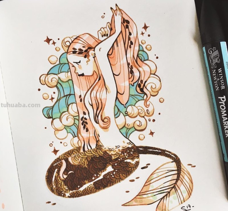 水彩插画：50张书籍人物插图，满足少女心的你，临摹的好素材