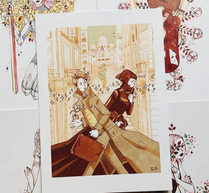 水彩插画：50张书籍人物插图，满足少女心的你，临摹的好素材