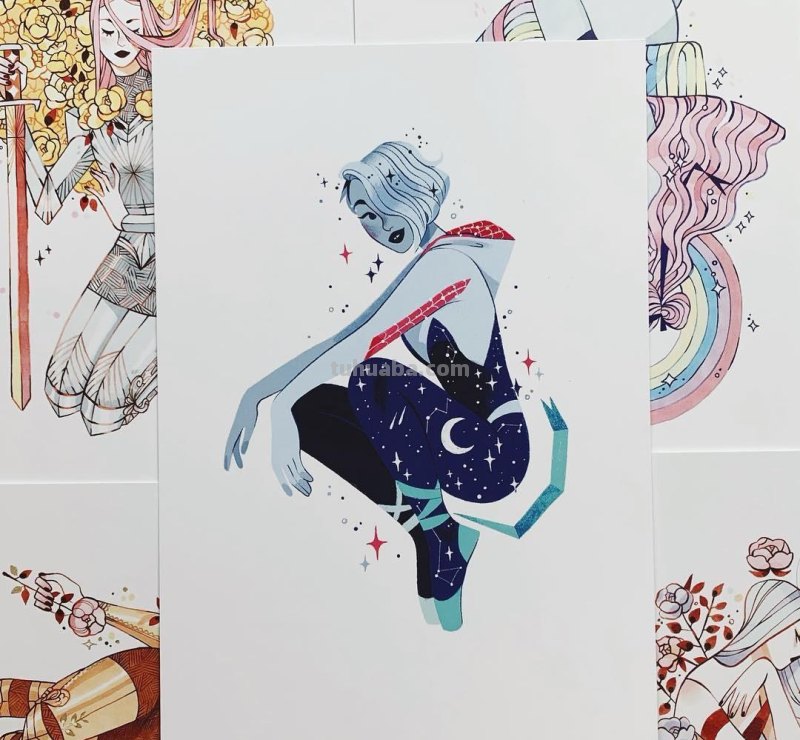 水彩插画：50张书籍人物插图，满足少女心的你，临摹的好素材