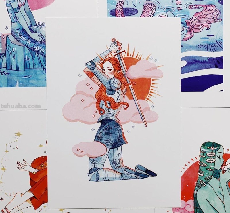 水彩插画：50张书籍人物插图，满足少女心的你，临摹的好素材