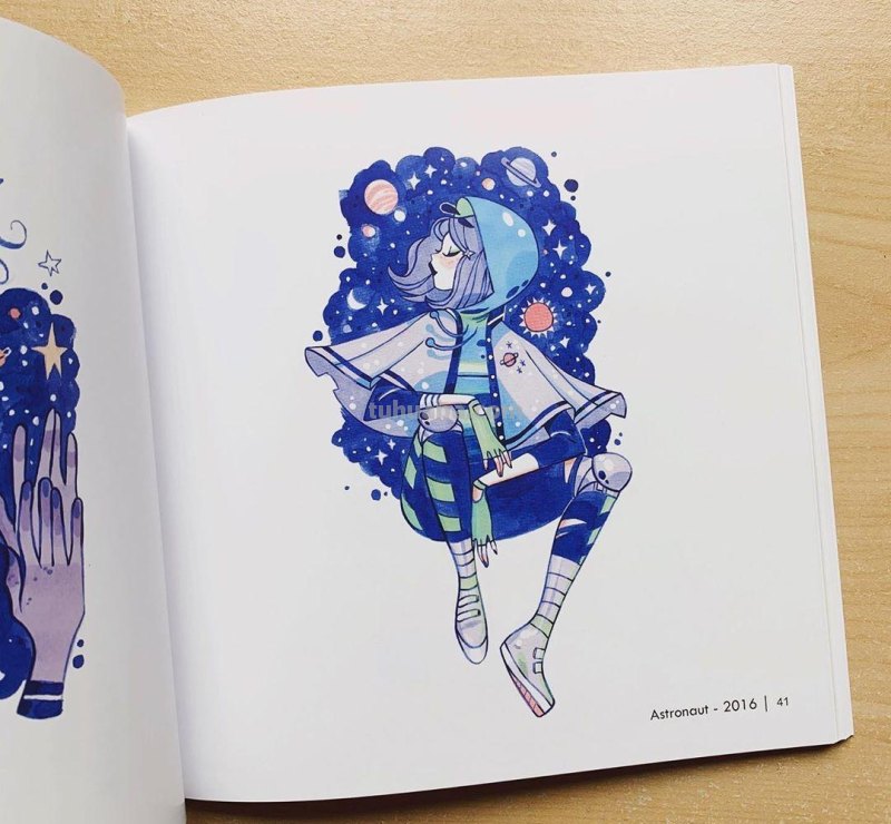 水彩插画：50张书籍人物插图，满足少女心的你，临摹的好素材