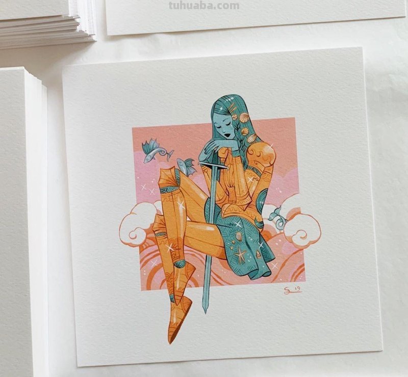 水彩插画：50张书籍人物插图，满足少女心的你，临摹的好素材