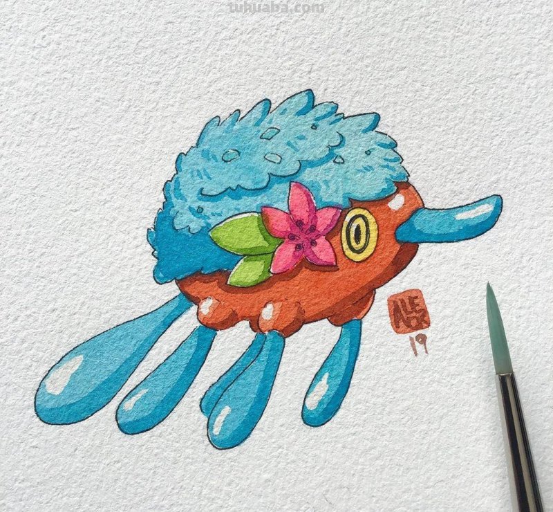 可爱的小动物水彩插画