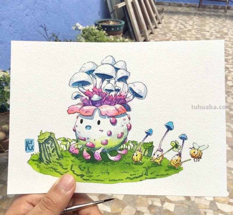 可爱的小动物水彩插画