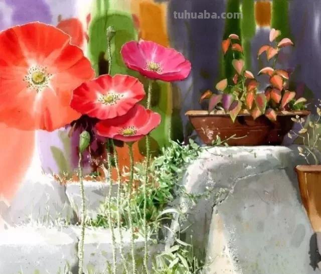 40幅超清新自然的花卉蔬果风景绘画欣赏，网友！每一幅我都像我