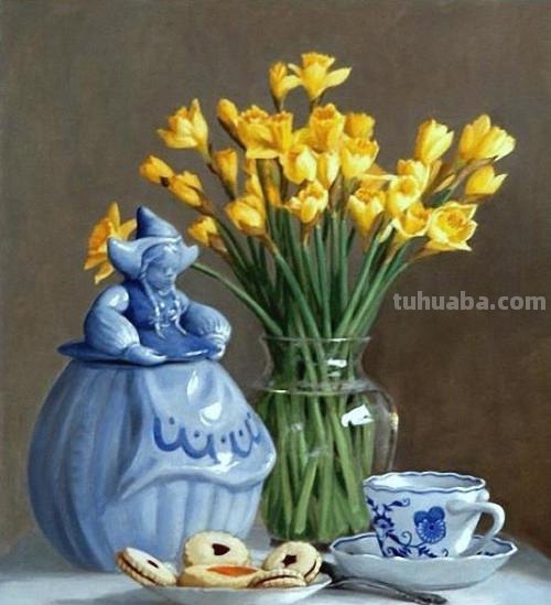 花卉静物油画 美国画家Holly Hope Banks作品