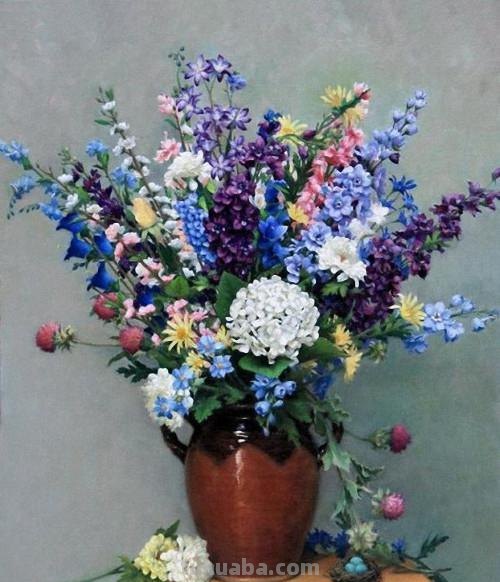 花卉静物油画 美国画家Holly Hope Banks作品