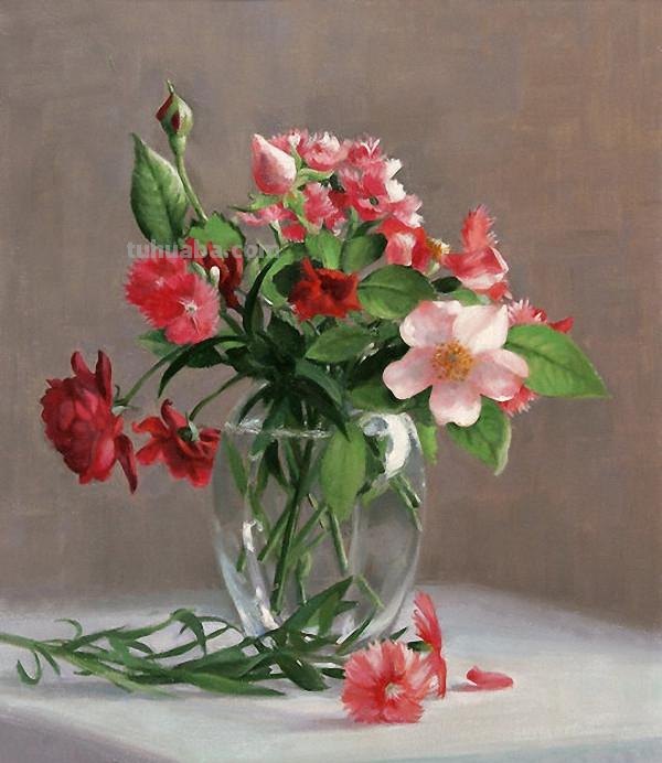 花卉静物油画 美国画家Holly Hope Banks作品