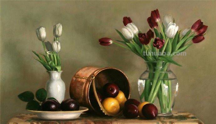 花卉静物油画 美国画家Holly Hope Banks作品