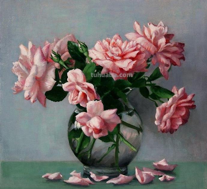 花卉静物油画 美国画家Holly Hope Banks作品