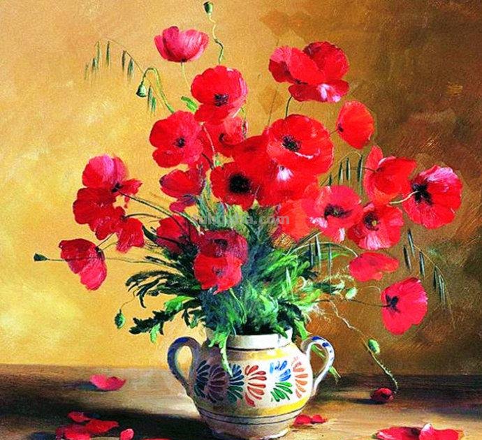 俄罗斯画家 Serguei Toutounov 花卉静物油画