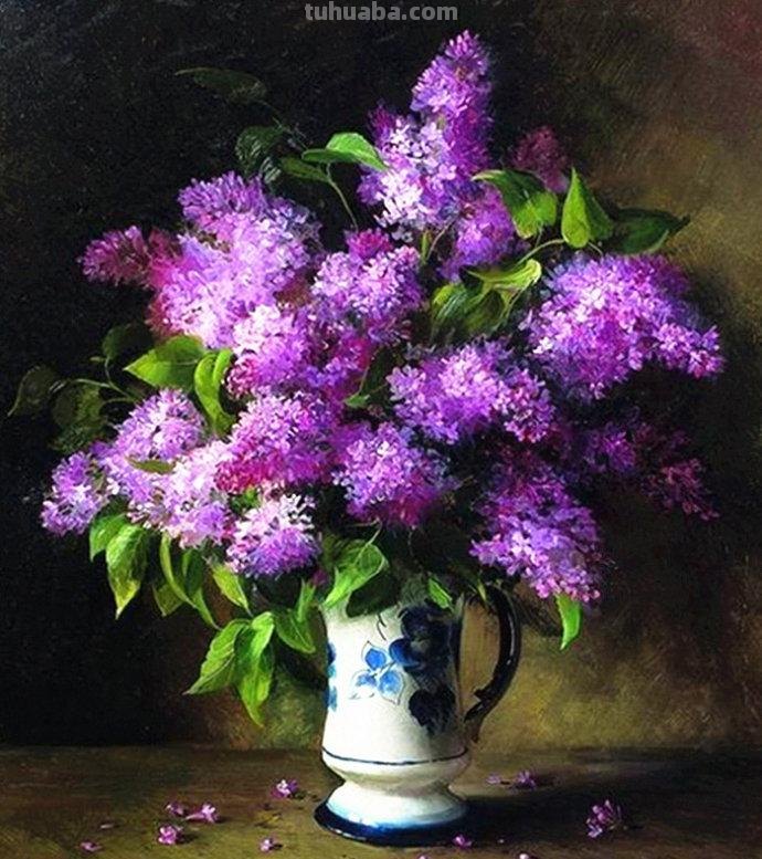俄罗斯画家 Serguei Toutounov 花卉静物油画