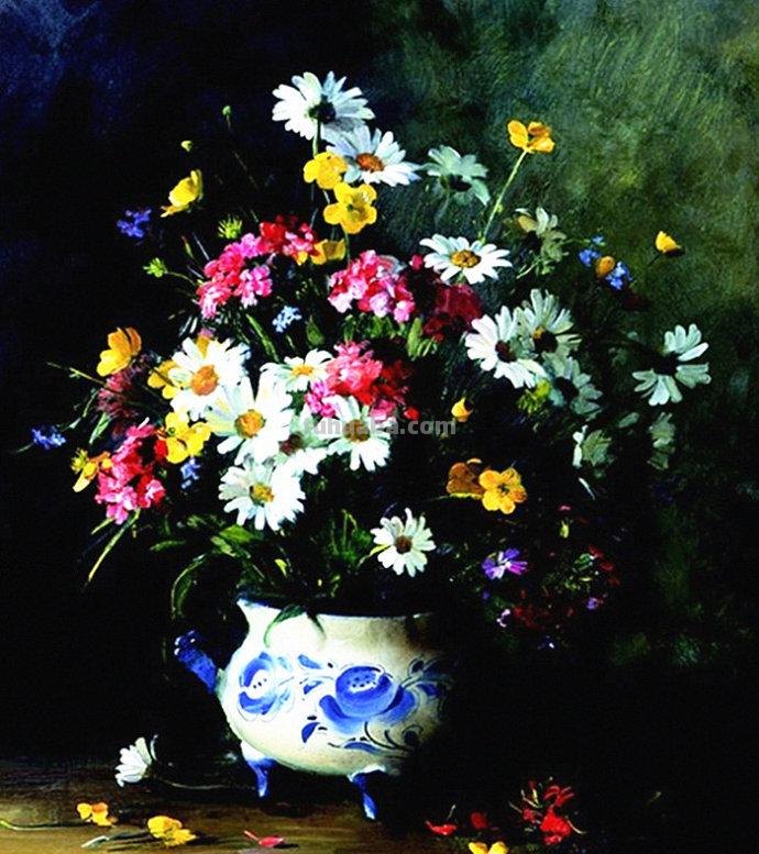 俄罗斯画家 Serguei Toutounov 花卉静物油画