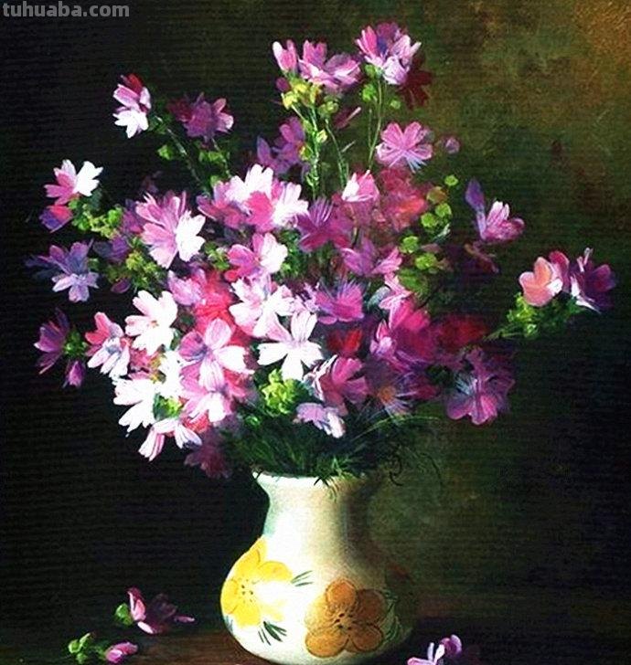 俄罗斯画家 Serguei Toutounov 花卉静物油画