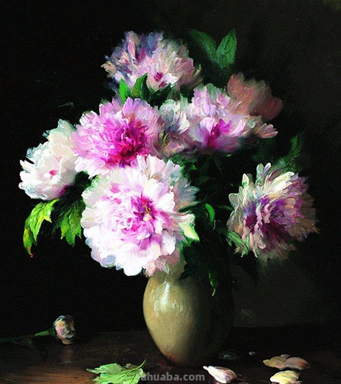 俄罗斯画家 Serguei Toutounov 花卉静物油画