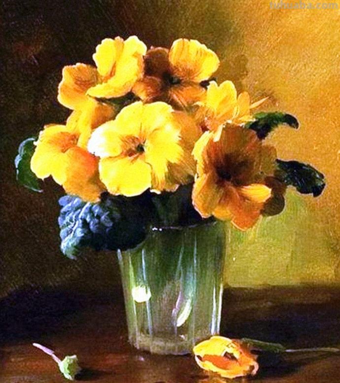 俄罗斯画家 Serguei Toutounov 花卉静物油画