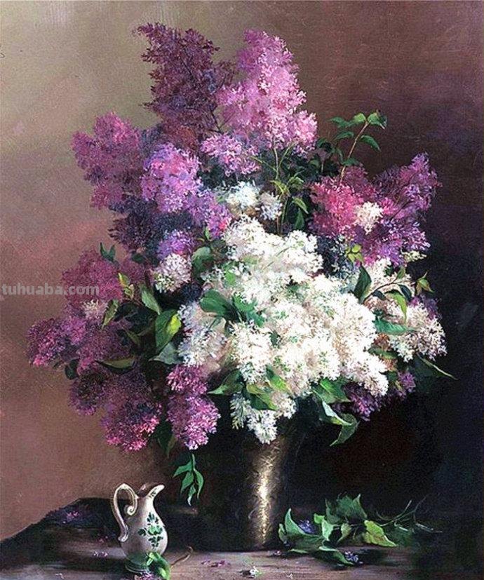 俄罗斯画家 Serguei Toutounov 花卉静物油画