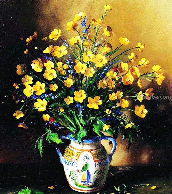 俄罗斯画家 Serguei Toutounov 花卉静物油画