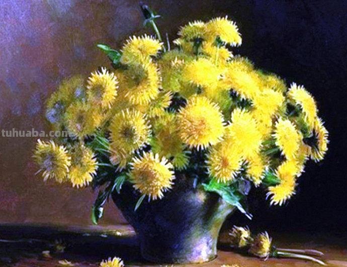 俄罗斯画家 Serguei Toutounov 花卉静物油画