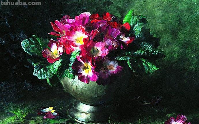 俄罗斯画家 Serguei Toutounov 花卉静物油画