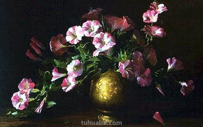 俄罗斯画家 Serguei Toutounov 花卉静物油画