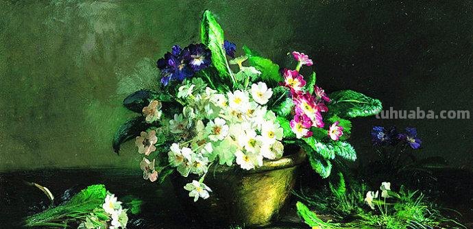 俄罗斯画家 Serguei Toutounov 花卉静物油画