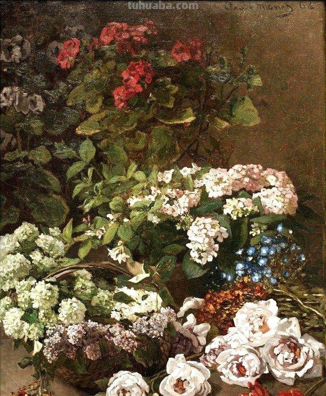 印象派大师莫奈静物花卉油画作品欣赏