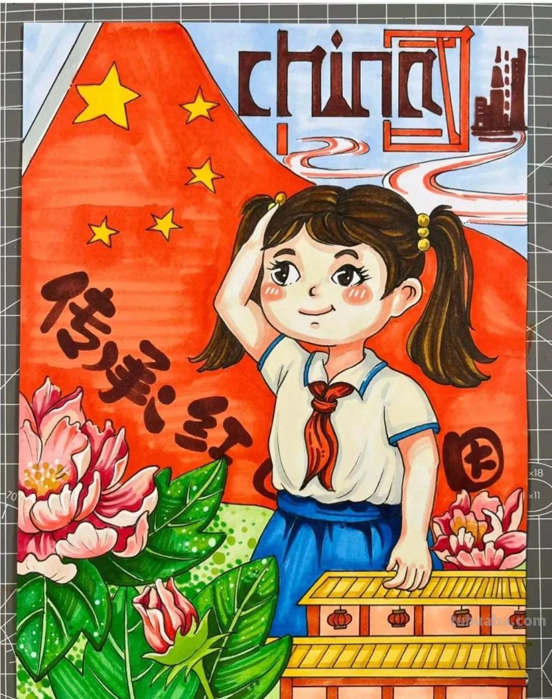 46张爱国，航天科技主题绘画大赛一二三等奖绘画素材，收藏！