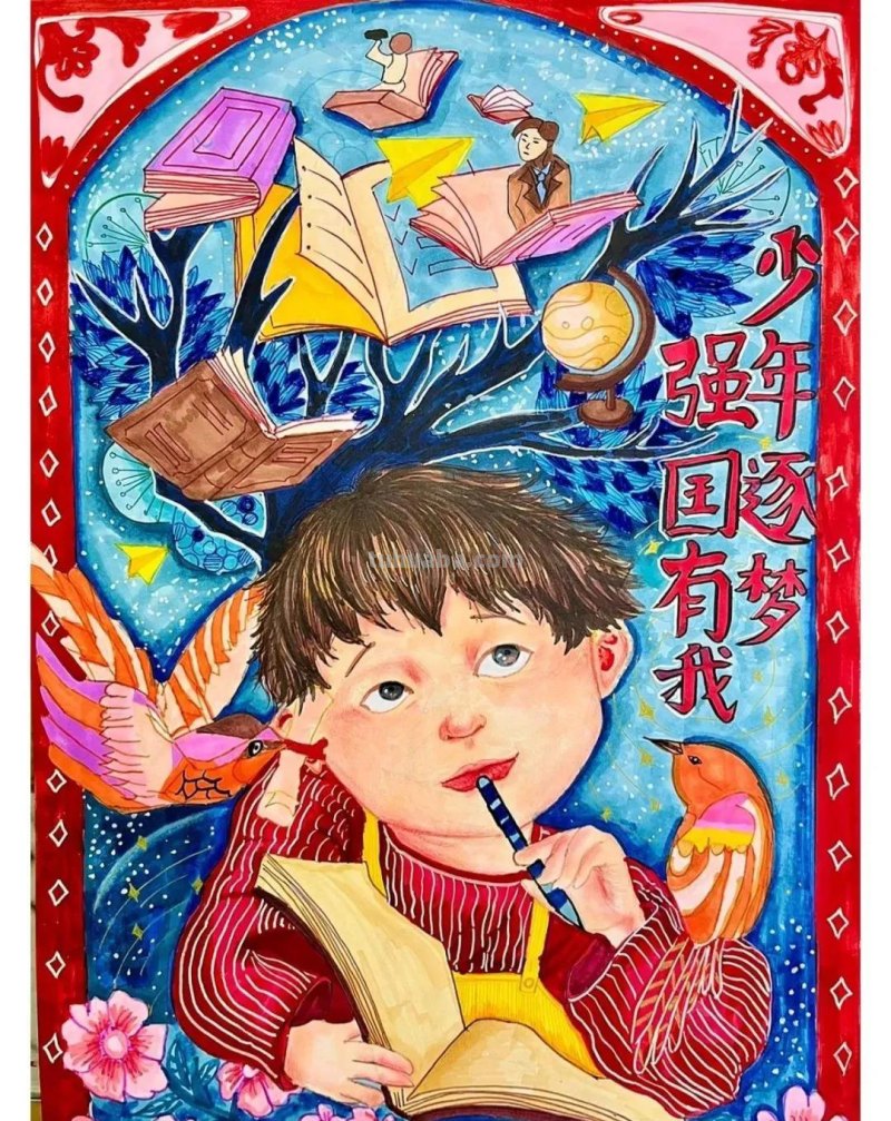 46张爱国，航天科技主题绘画大赛一二三等奖绘画素材，收藏！