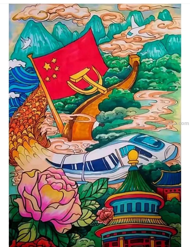 46张爱国，航天科技主题绘画大赛一二三等奖绘画素材，收藏！