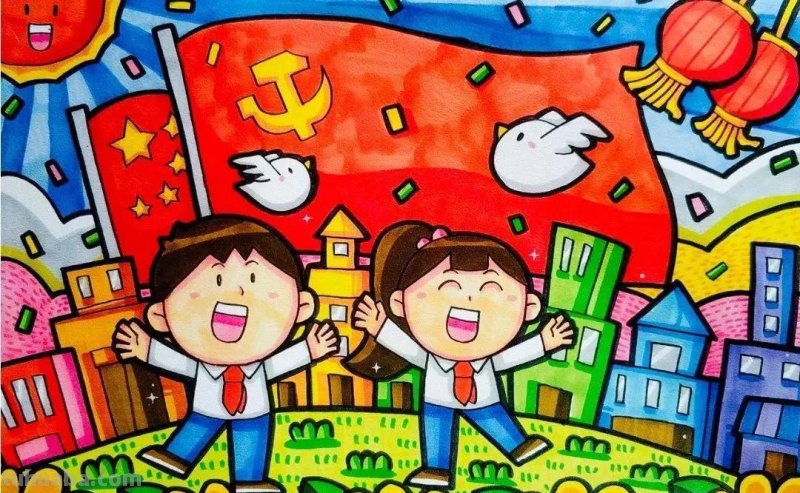 46张爱国，航天科技主题绘画大赛一二三等奖绘画素材，收藏！