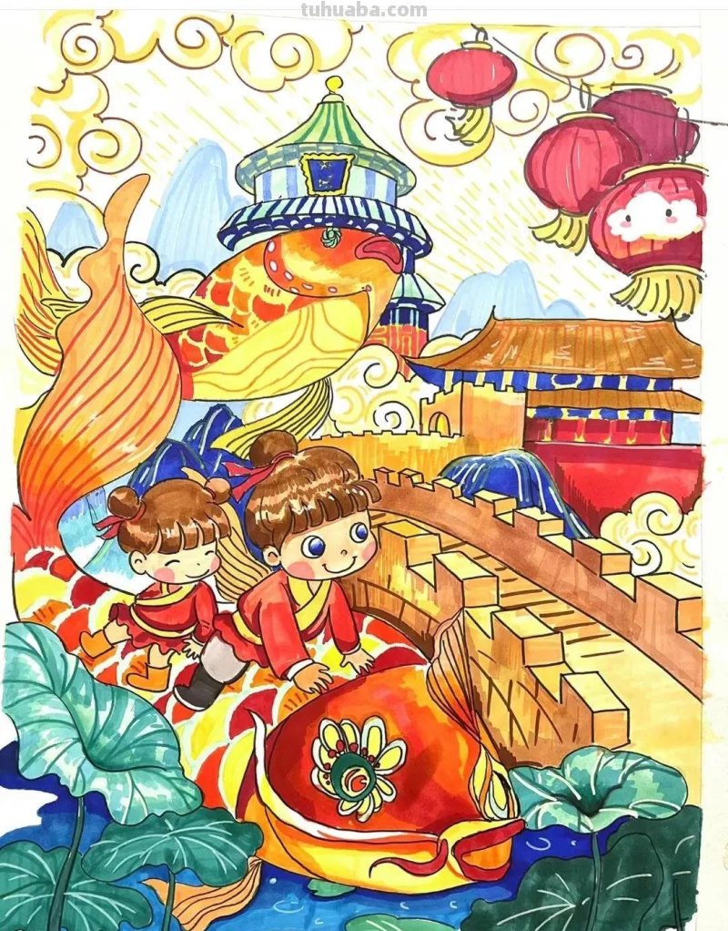 46张爱国，航天科技主题绘画大赛一二三等奖绘画素材，收藏！