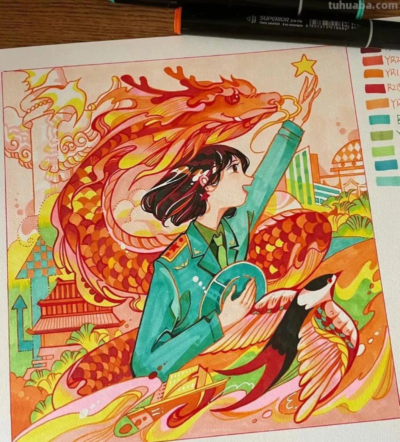 46张爱国，航天科技主题绘画大赛一二三等奖绘画素材，收藏！