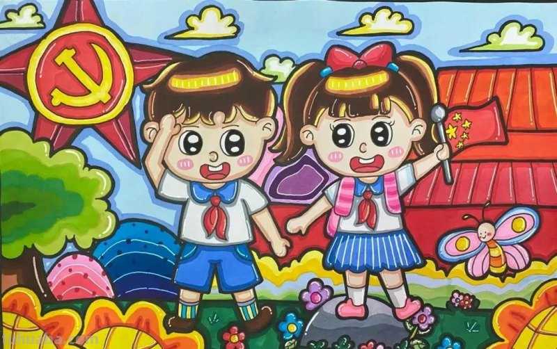 47张最新国庆节主题绘画，作品种类齐全！先收藏下来，以免找不到