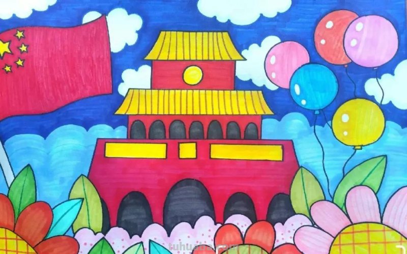 47张最新国庆节主题绘画，作品种类齐全！先收藏下来，以免找不到