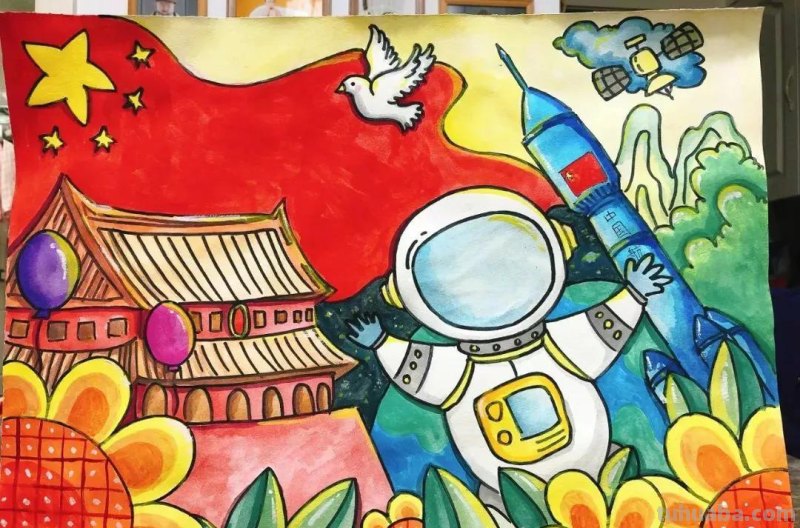 47张最新国庆节主题绘画，作品种类齐全！先收藏下来，以免找不到