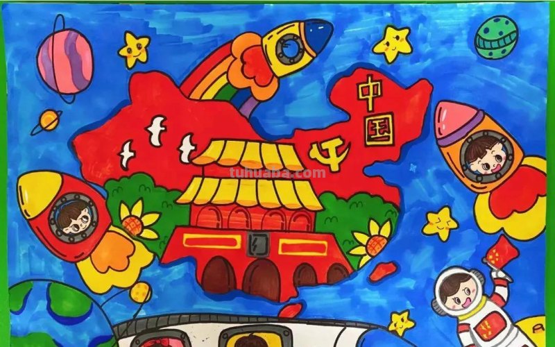 47张最新国庆节主题绘画，作品种类齐全！先收藏下来，以免找不到