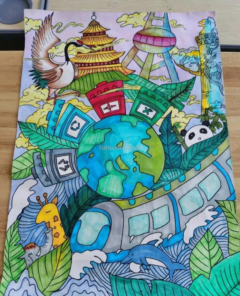 47张最新国庆节主题绘画，作品种类齐全！先收藏下来，以免找不到
