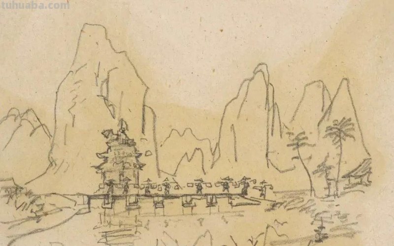 叶浅予的速写绘画作品