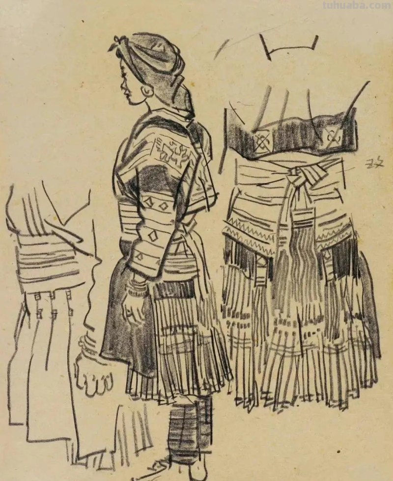 叶浅予的速写绘画作品