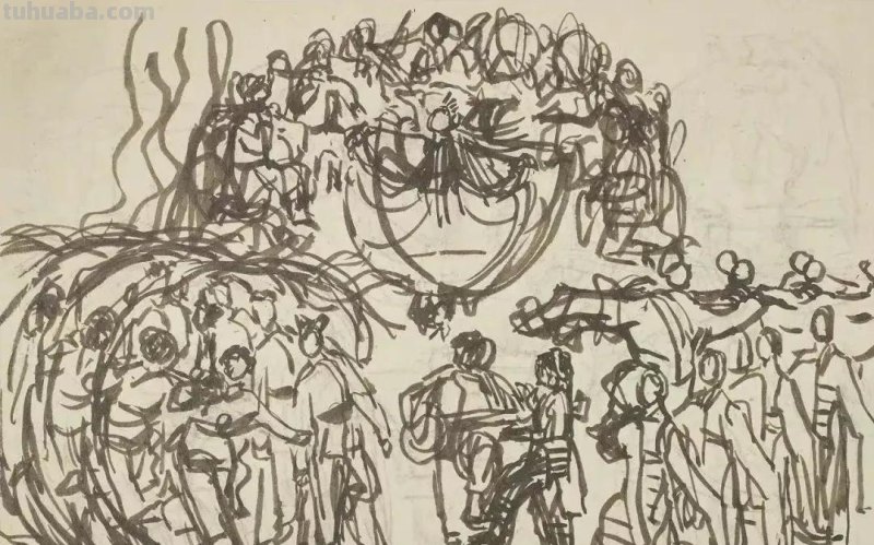 叶浅予的速写绘画作品