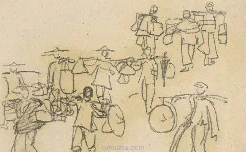 叶浅予的速写绘画作品