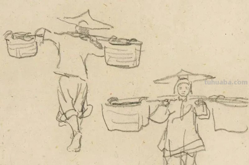 叶浅予的速写绘画作品