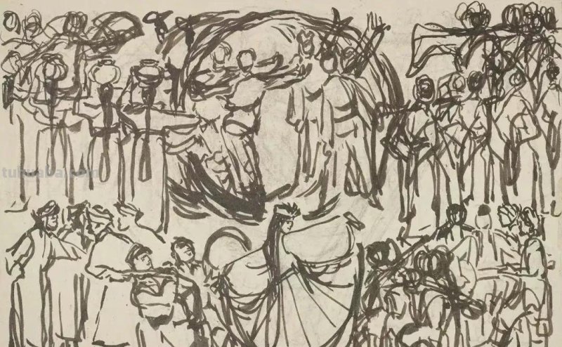 叶浅予的速写绘画作品