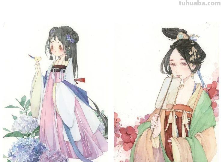 画技-20 可爱值+30，简笔国风小美人，这回你总能眼会手也会了吧