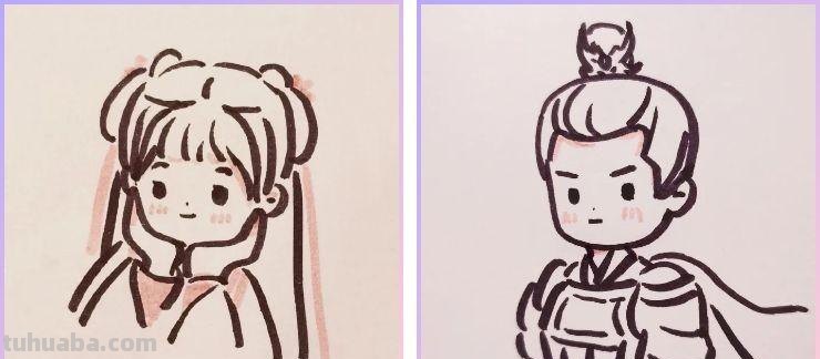 画技-20 可爱值+30，简笔国风小美人，这回你总能眼会手也会了吧