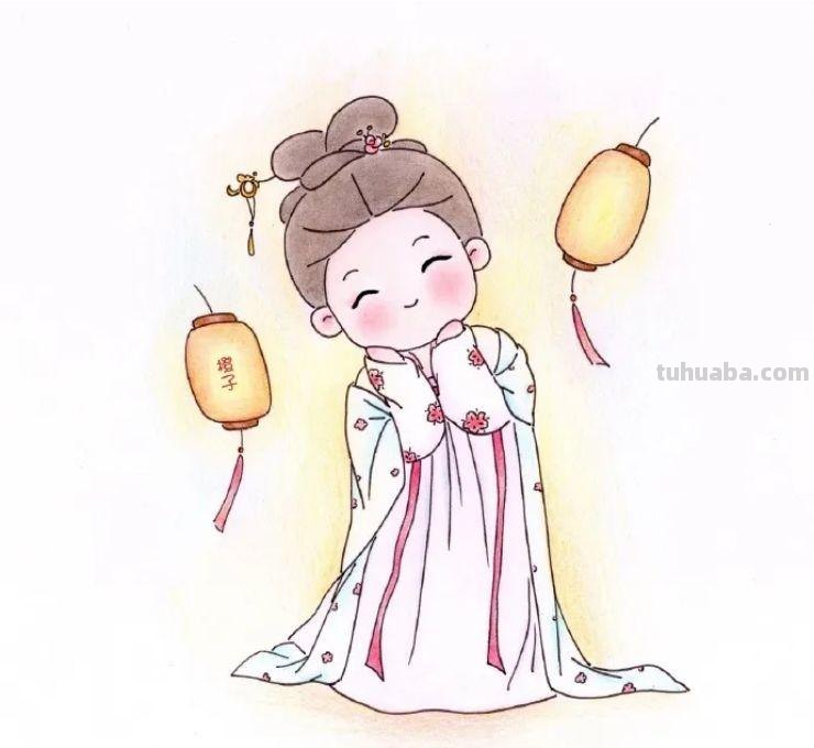 画技-20 可爱值+30，简笔国风小美人，这回你总能眼会手也会了吧