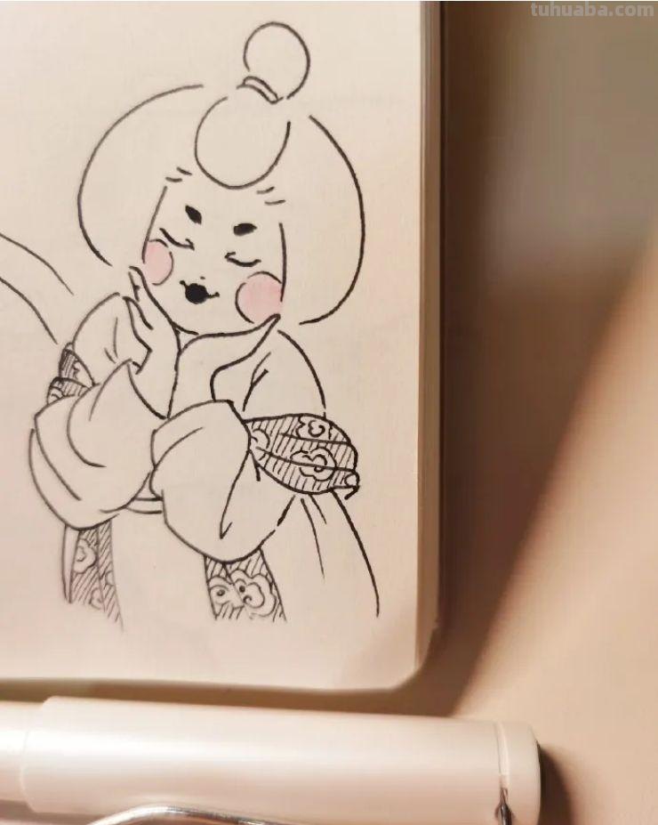 画技-20 可爱值+30，简笔国风小美人，这回你总能眼会手也会了吧