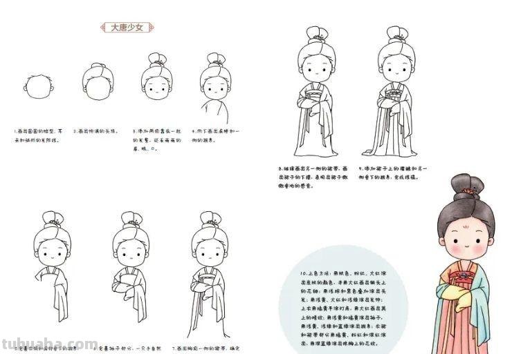 画技-20 可爱值+30，简笔国风小美人，这回你总能眼会手也会了吧